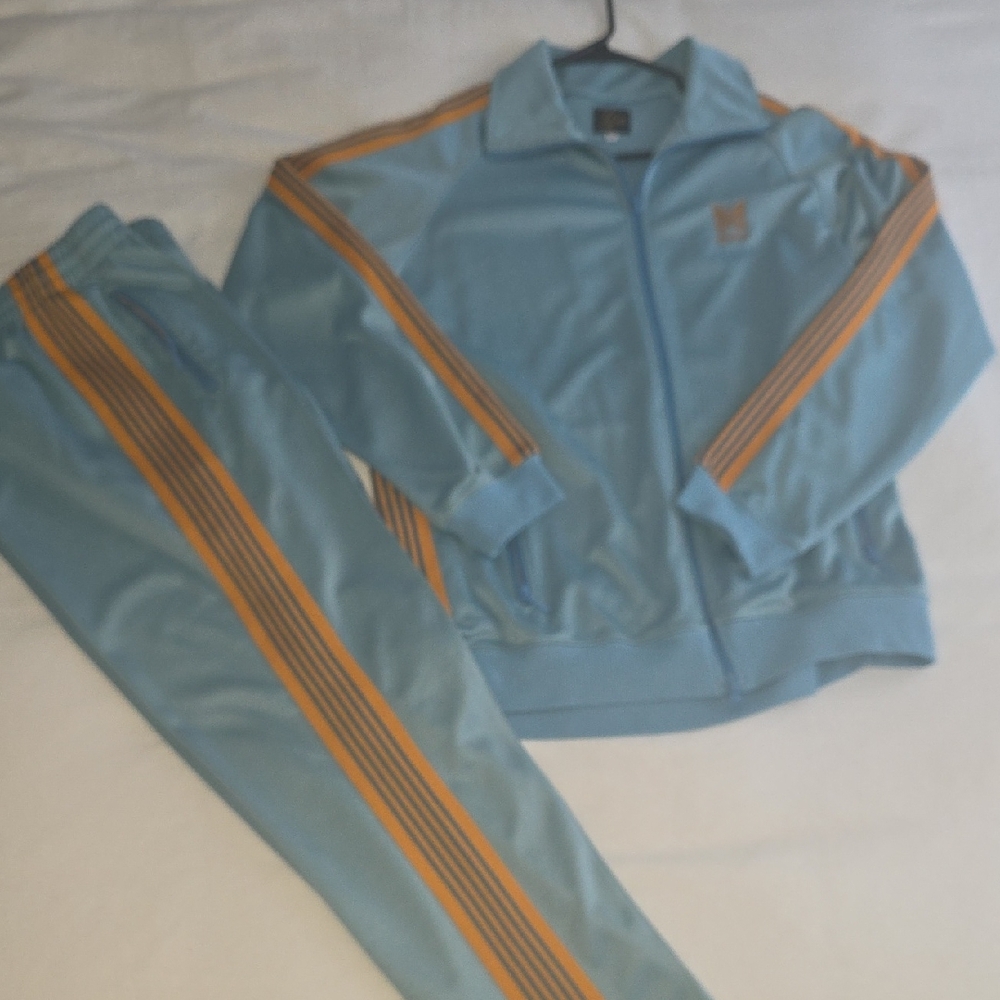 Needles Japan Mens Teal Blue Fashion Tracksuit, XL/Large